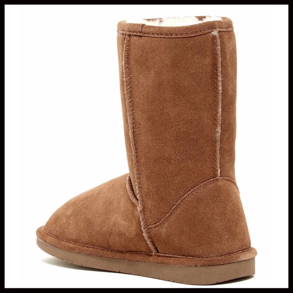 SUEDE SHEARLING LINED BOOTS TAN ANKLE BOOTIES - Picture 11 of 14